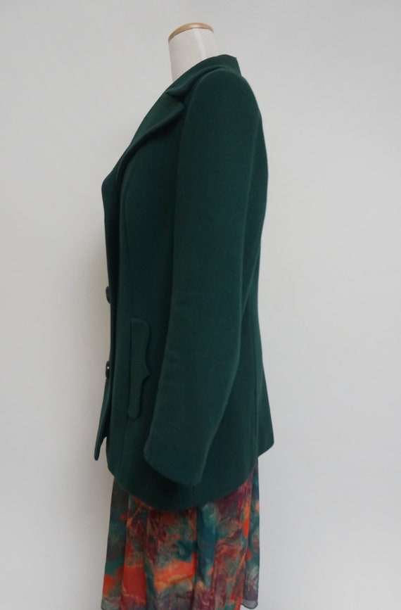 1970s Forest Green Wool Coat | Medium - image 7