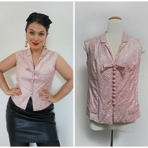 1960s Pink Lurex Top | Medium | Albers Modell | Party Top | Twiggy | Mary Quant