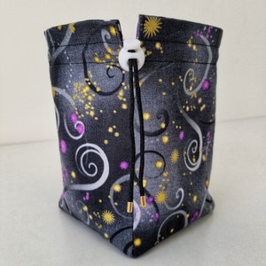 Black Whimsical Sky DnD Dice Bag