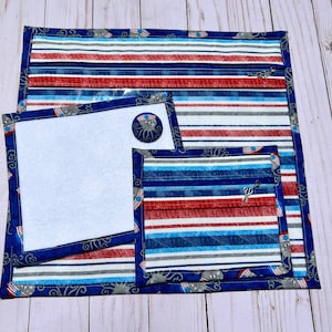 NEW Handmade project bag with matching small notions bag, thread bed, and needle minder