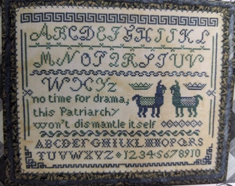 Drama Llama Sampler by Bendy Stitchy | Cross stitch chart
