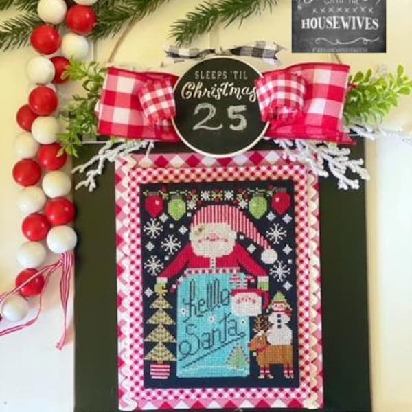 Hello Santa - All Jarred Up by Stitching with The Housewives. Cross stitch chart.