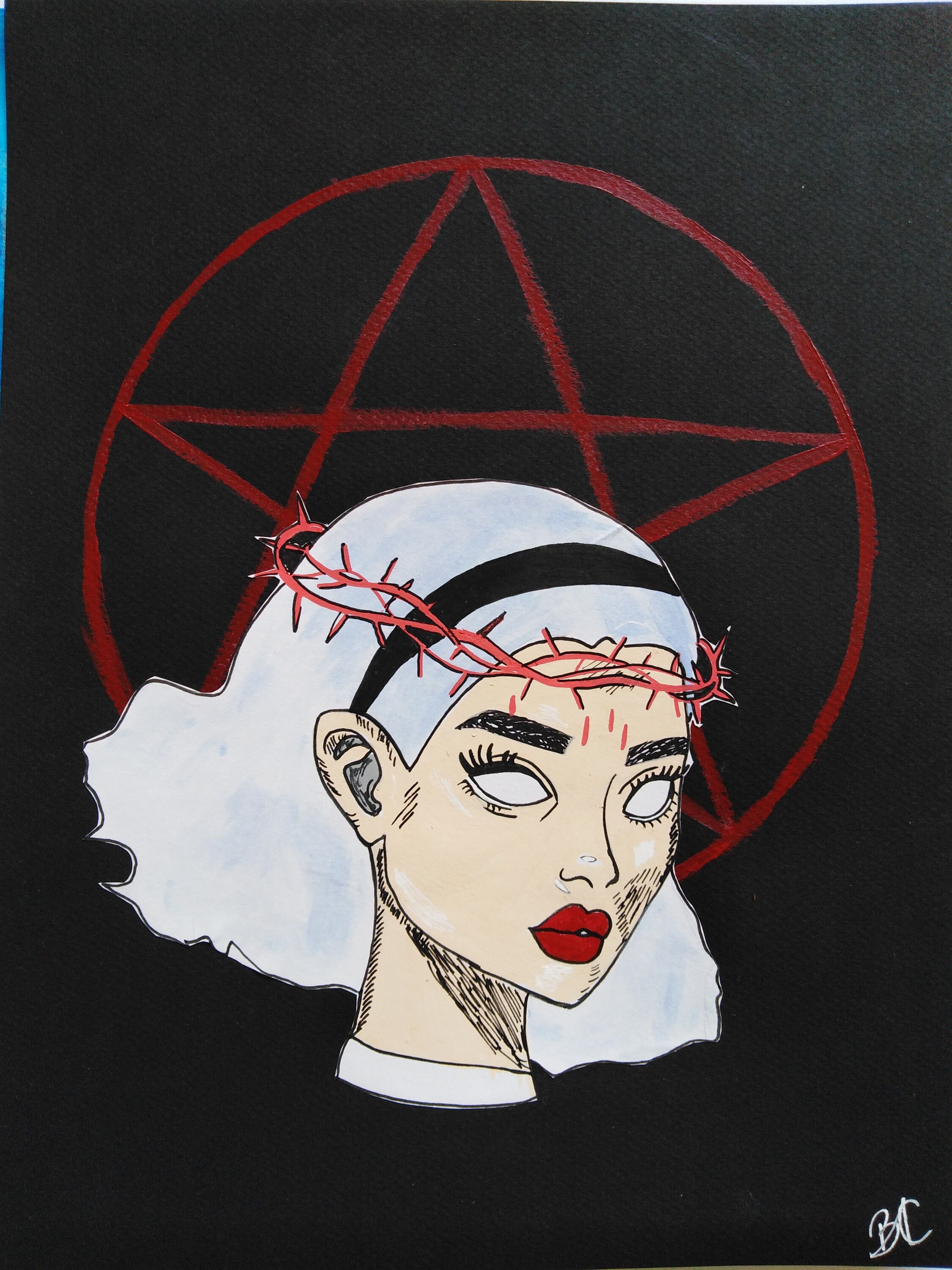 Peinture Illustration Sabrina Spellman Pentacle