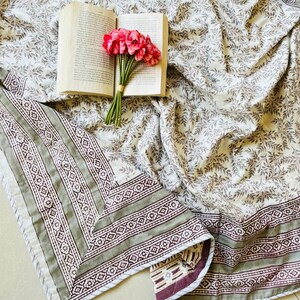 Indian Handcrafted Jaipuri Cotton Dohar Block Printed Reversible Dohar Cotton Voile Handmade Dohar,Jaipuri razai,AC Quilt,AC Blankets, Gifts