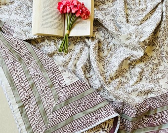 Indian Handcrafted Jaipuri Cotton Dohar Block Printed Reversible Dohar Cotton Voile Handmade Dohar,Jaipuri razai,AC Quilt,AC Blankets, Gifts