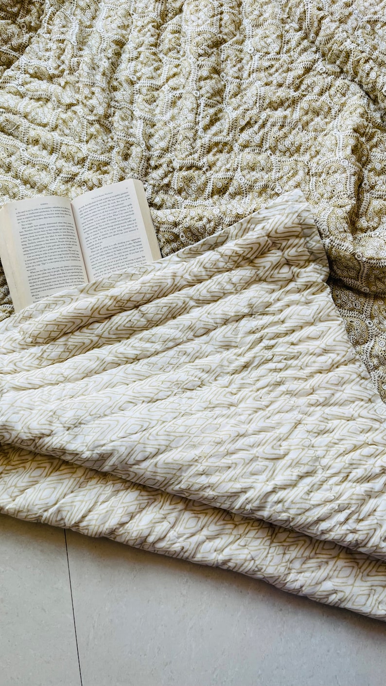 Reversible Quilt Soft Cotton Quilt Handblock Print Quilt Etsy