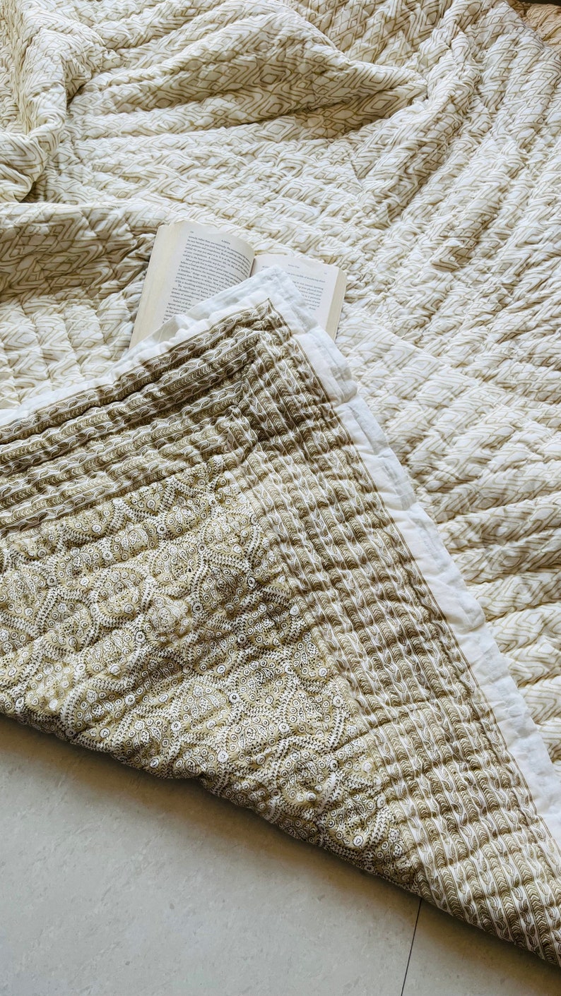 Reversible Quilt Soft Cotton Quilt Handblock Print Quilt Etsy