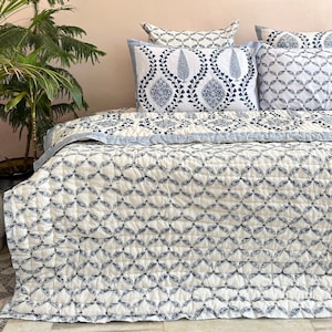 Indian Reversible Quilts, Jaipuri Razai, Quilt, Housewarming Hand Block Print Quilt, Jaipuri Quilt, Soft Cotton Quilt, Gifts, Vintage Quilt