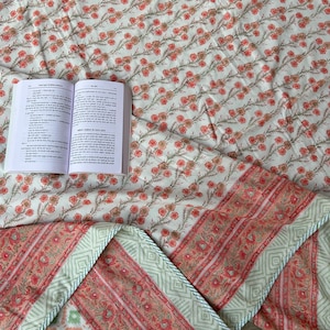 Handmade Floral Jaipuri Dohar: Reversible Cotton Bedspread