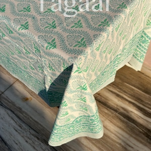 Handmade Block Print Tablecloth: Pure Cotton Indian Table Linen