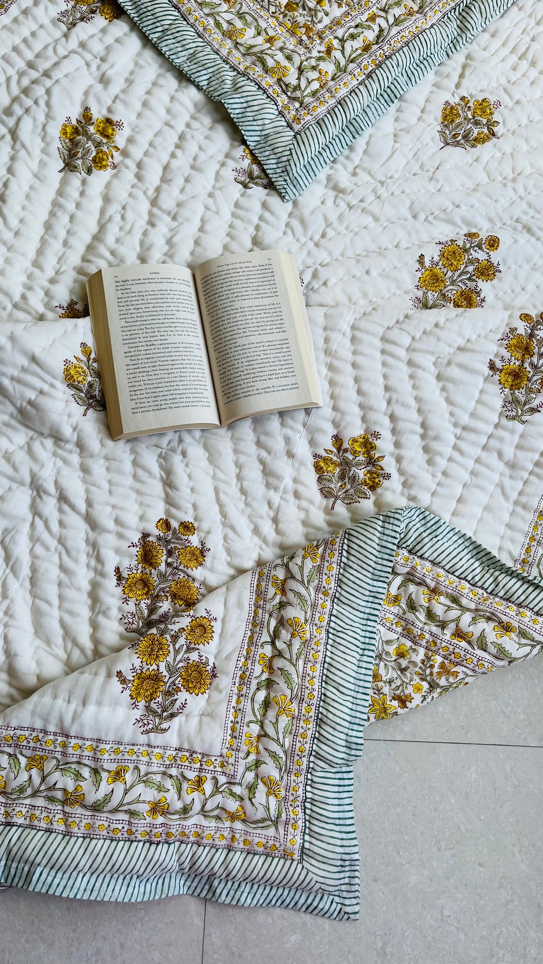 Indian Reversible Quilts/jaipuri Razai/soft Quilt/hand Block Print