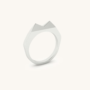 Duo Stacker - Minimalist Double Point Spike Ring