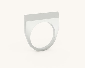 Block Stacker - Minimalist Wide Beveled Edge Ring