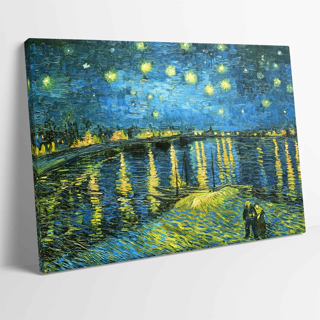 Van Gogh Starry Night Over the Rhone Poster, Stretched Canvas Print ...