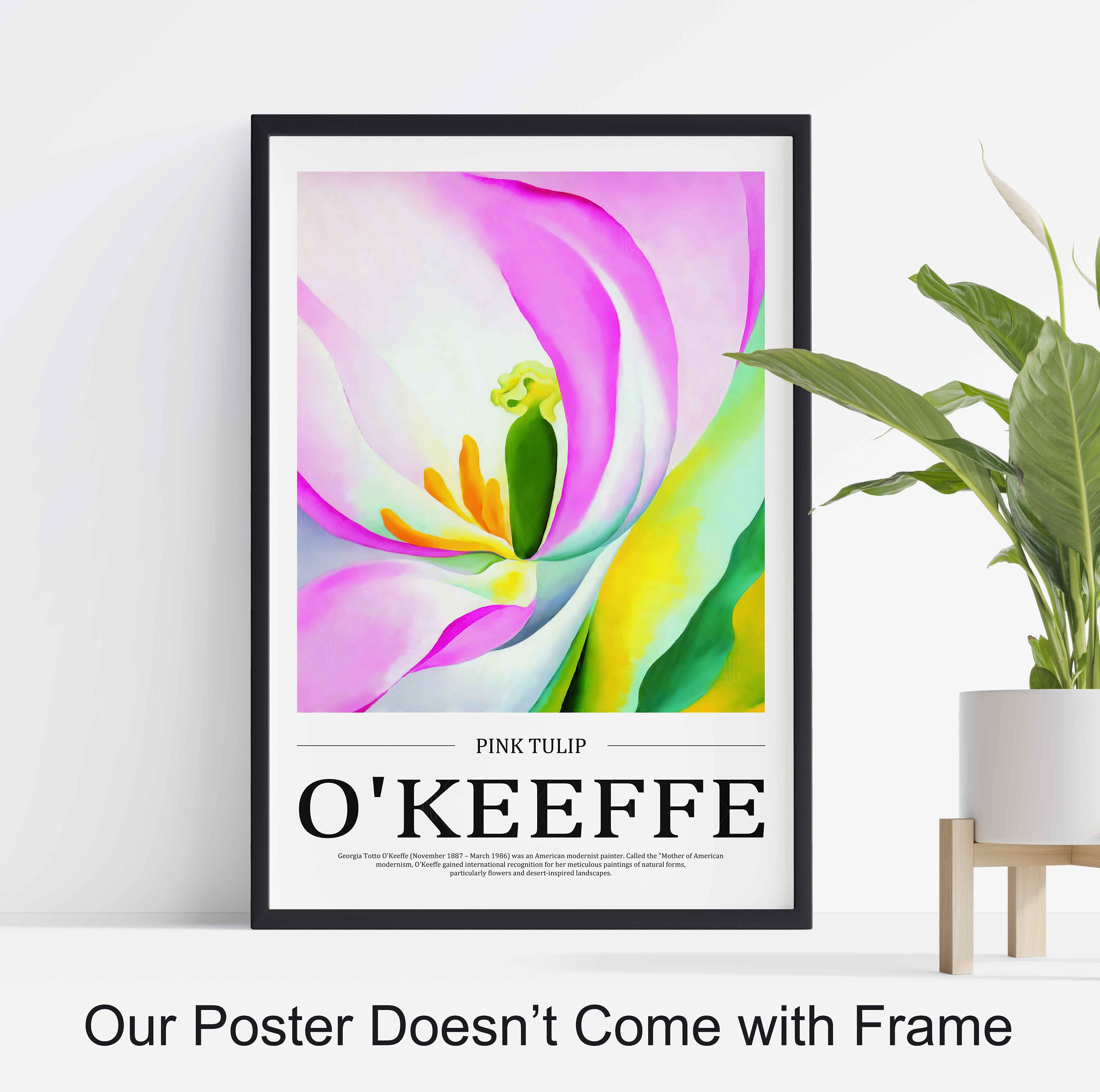 Georgia O'keeffe Pink Tulip Print, Stretched Canvas or Unframed