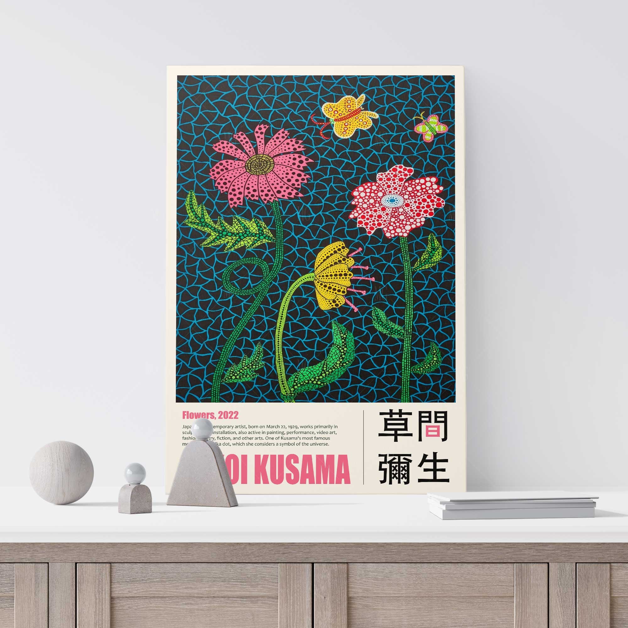 Yayoi Kusama Flowers Art Print Poster, Modern Home Decor Canvas - Etsy