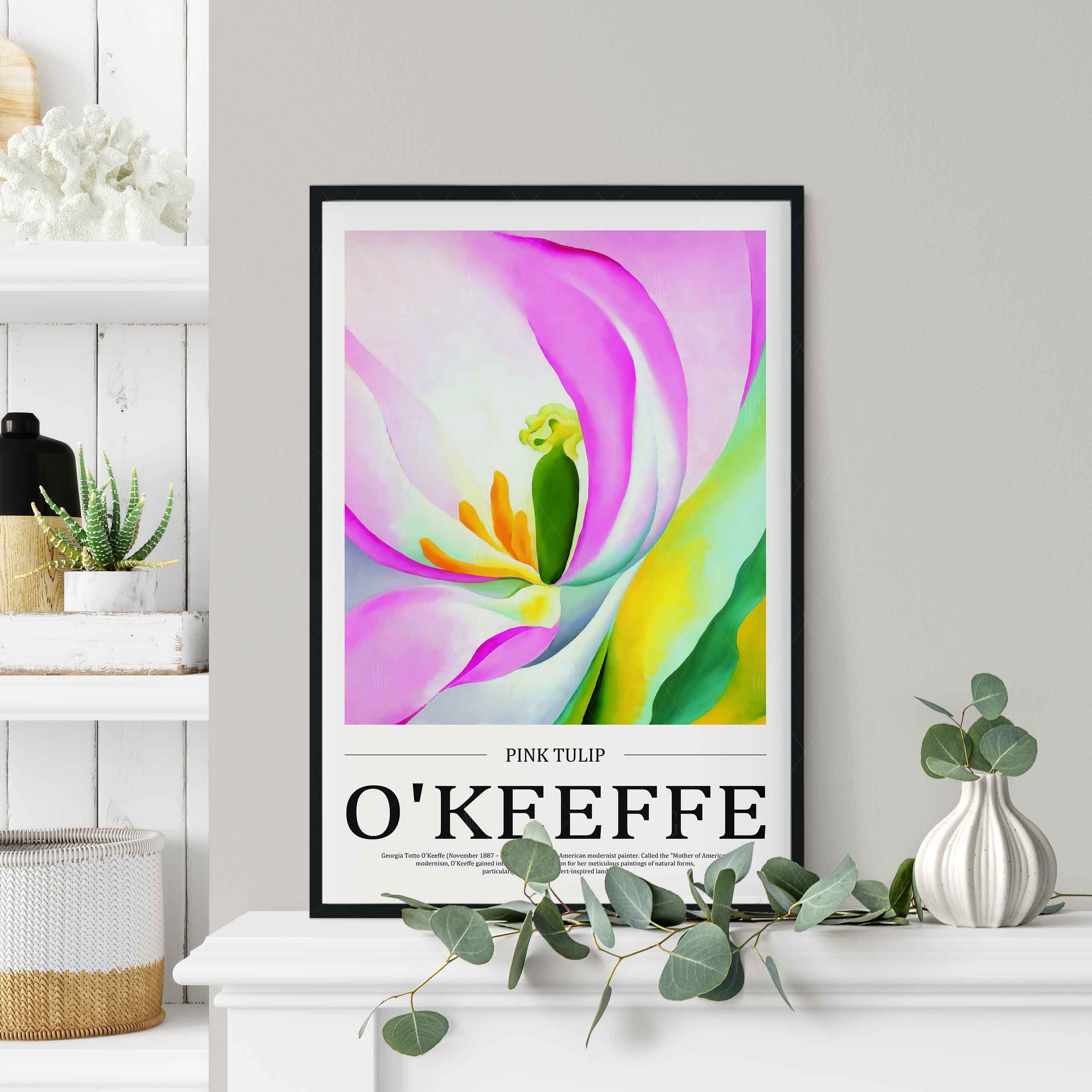 Georgia O'keeffe Pink Tulip Print, Stretched Canvas or Unframed