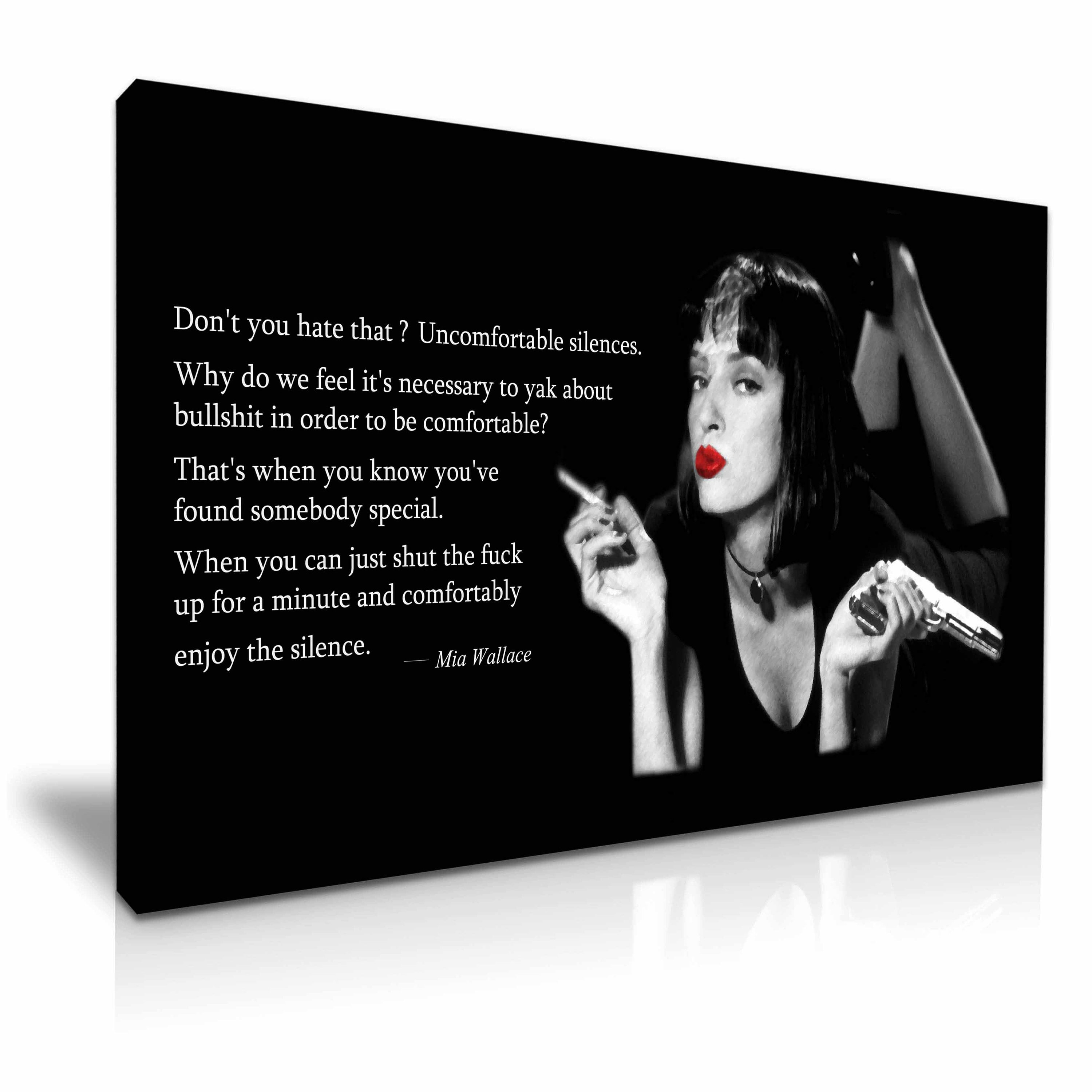 Pulp Fiction Mia Wallace Quotes Stretched Canvas More Size | Etsy