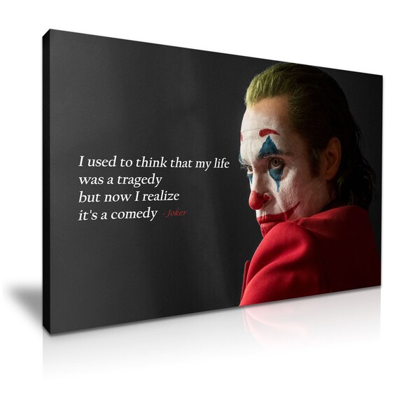 Joker 19 Quotes Joaquin Phoenix Movie Stretched Canvas Wall Etsy Singapore