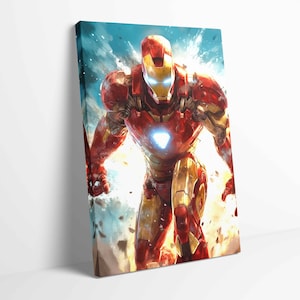 Super Hero Iron-Man Avenger Stretched Canvas Poster Print Wall Art ~ More Size