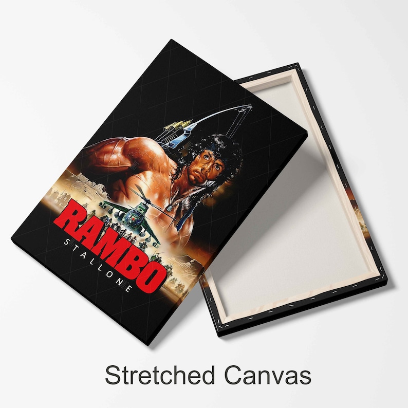 Rambo Sylvester Stallone Movie Poster, Action Film Art Print Canvas ...