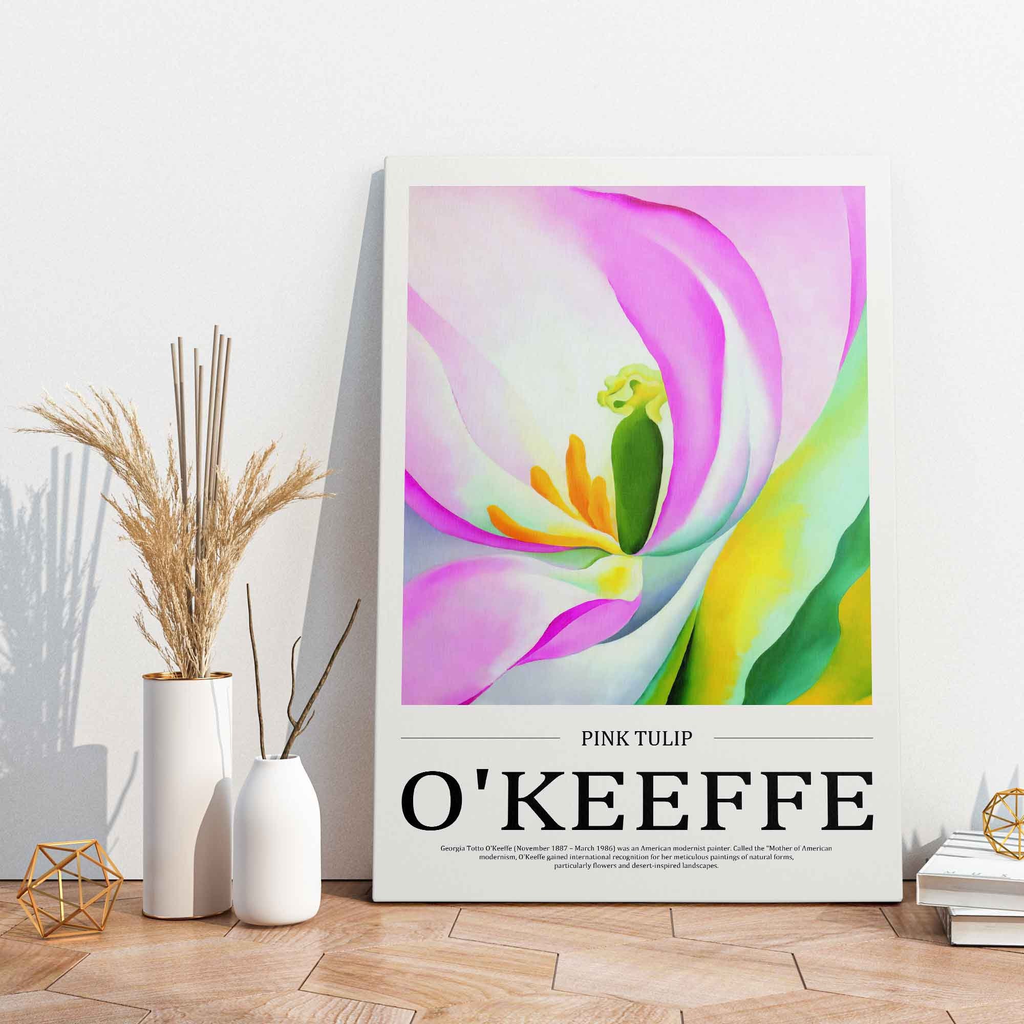 Georgia O'keeffe Pink Tulip Print, Stretched Canvas or Unframed