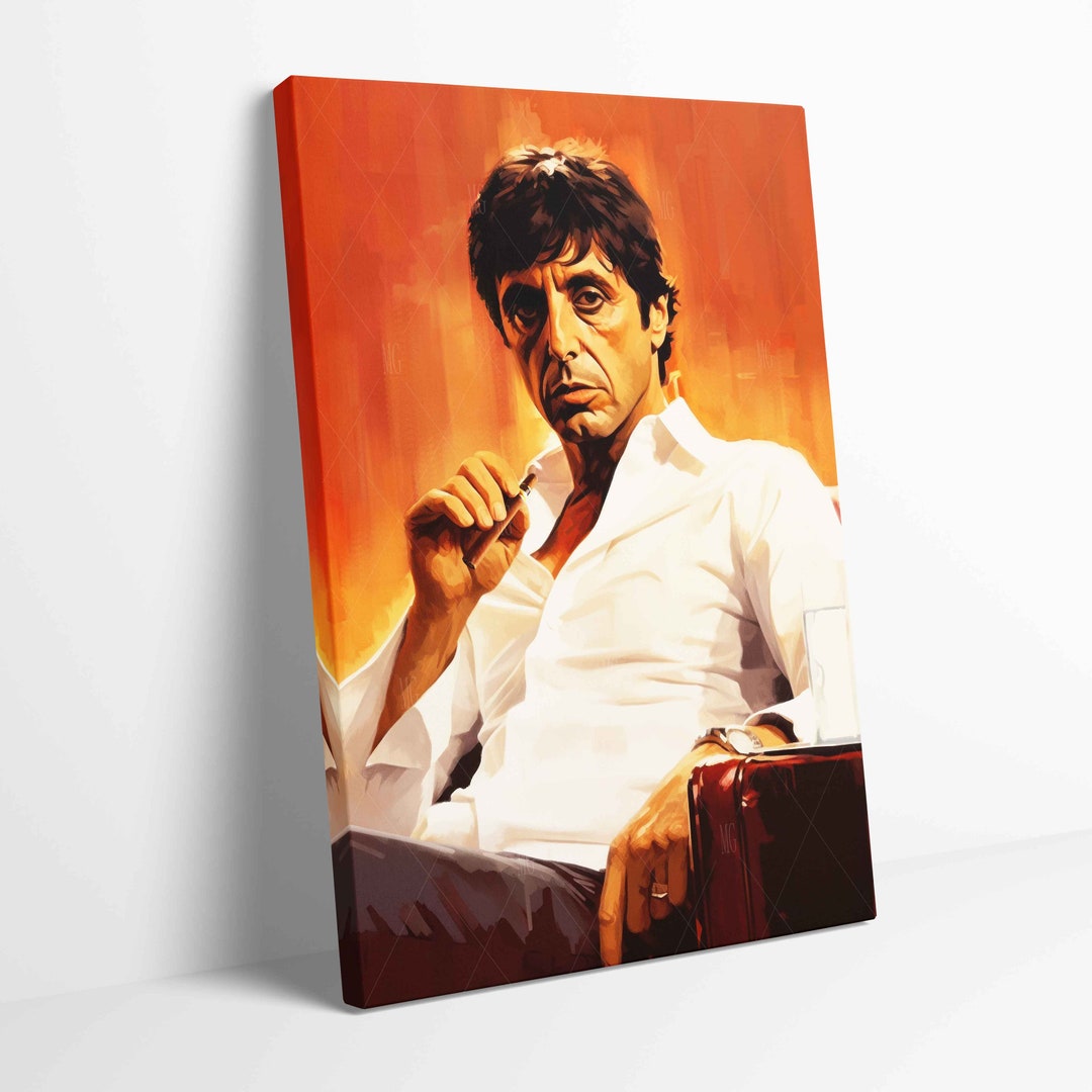 Scarface Al Pacino Tony Montana Portrait Art Stretched Canvas or Poster ...
