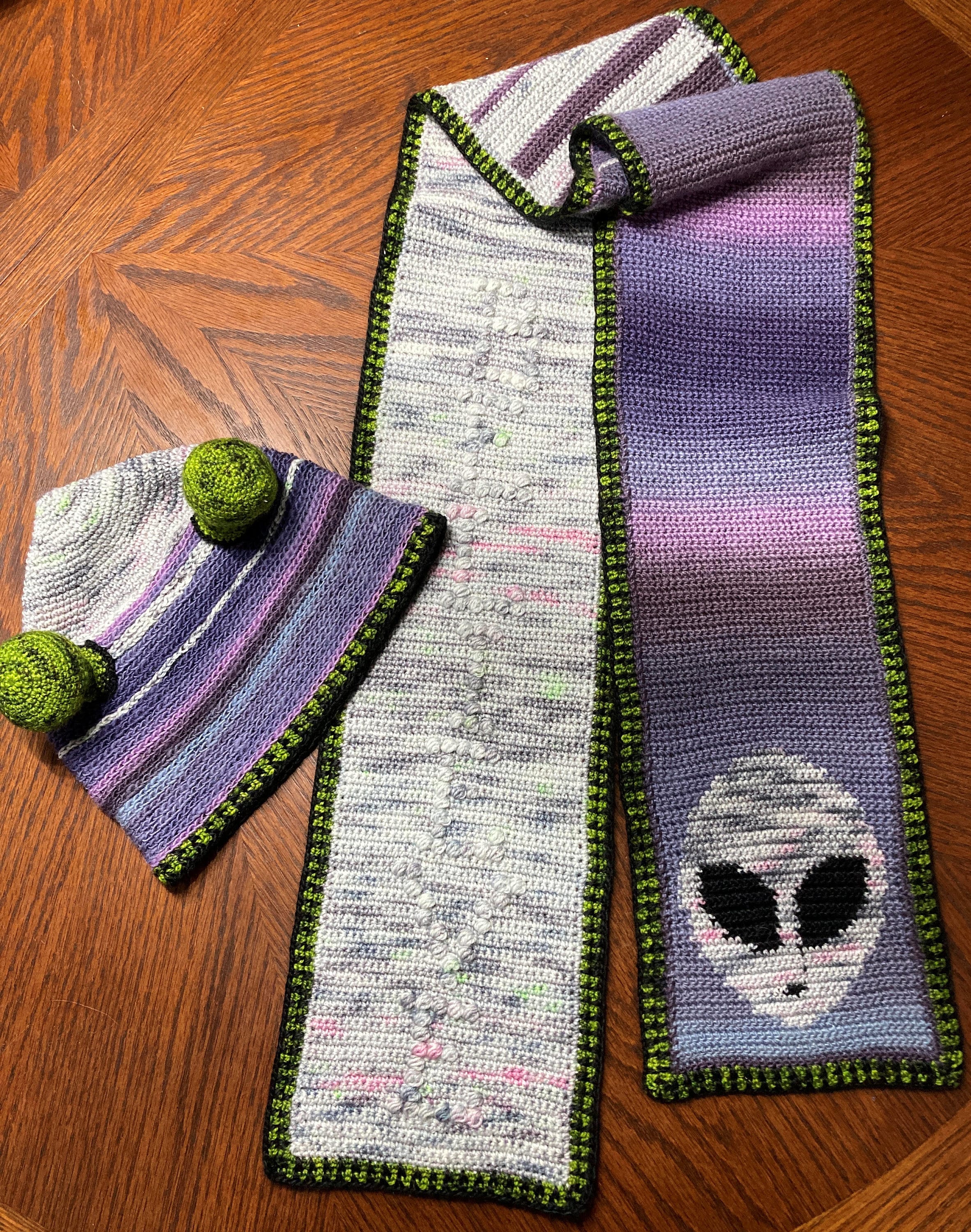 Believe in Aliens, Grey Alien Tin Foil Hat and Scarf, CROCHET PATTERN ...
