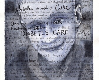 Diabetes Care Watercolor Fine Art Print - 12"x9" - Remember Adrian