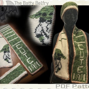 Green Alien, The Child, Scarf and Ear Warmer Combo, PDF PATTERN Download
