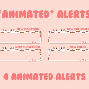 Chocolate Cow Twitch Animated Alerts / Animals / Chocolate / Peach / Just Chatting / Vtuber