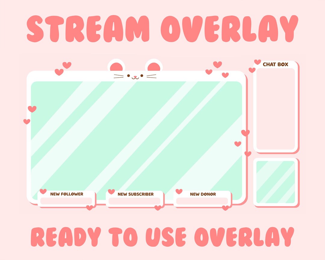 Mouse Stream Overlay White / Animals / Cute / Peach / Just - Etsy Australia