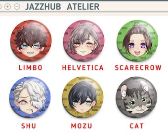 Otome Game Can Badges, Hand Drawn Metal Pins