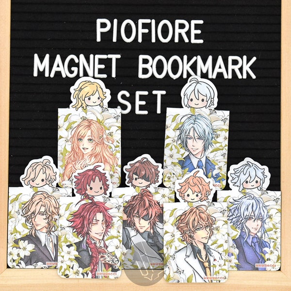 PIOFIORE MAGNET BOOKMARKS Otome theme folding chibi stationery collection journal,books,files bookmarks