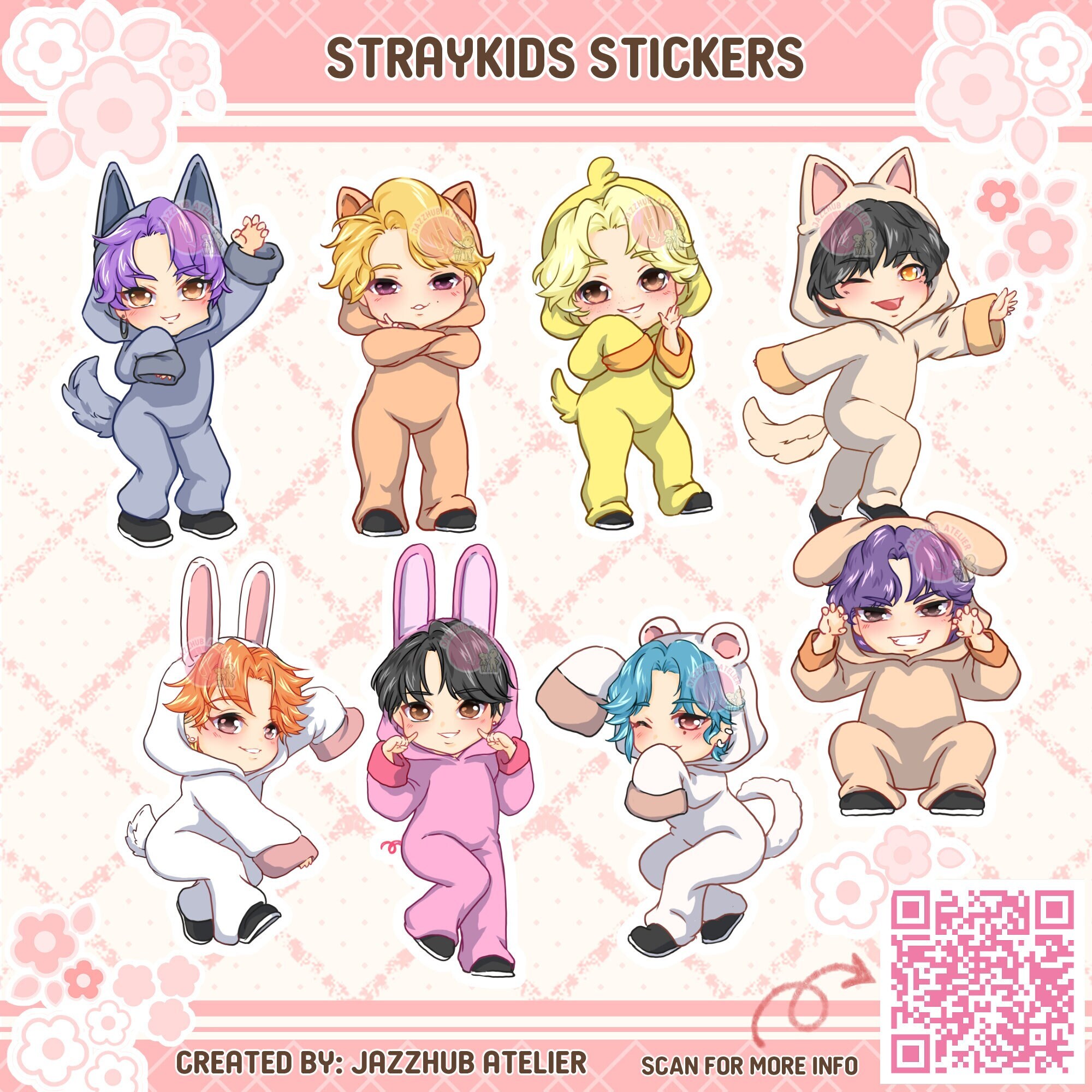 Skzcode Pajamas STRAY KIDS SKZOO Pajama Party Stickers Individual Chibi Characters - Etsy