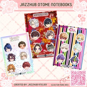 OTOME MINI NOTEBOOKS Piofiore, Olympia soiree, bustafellows, cupid parasite, dotted notebooks, sketchpad otome merch