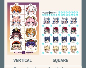 Genshin Impact Chibi Stickers - Cute Character Heads