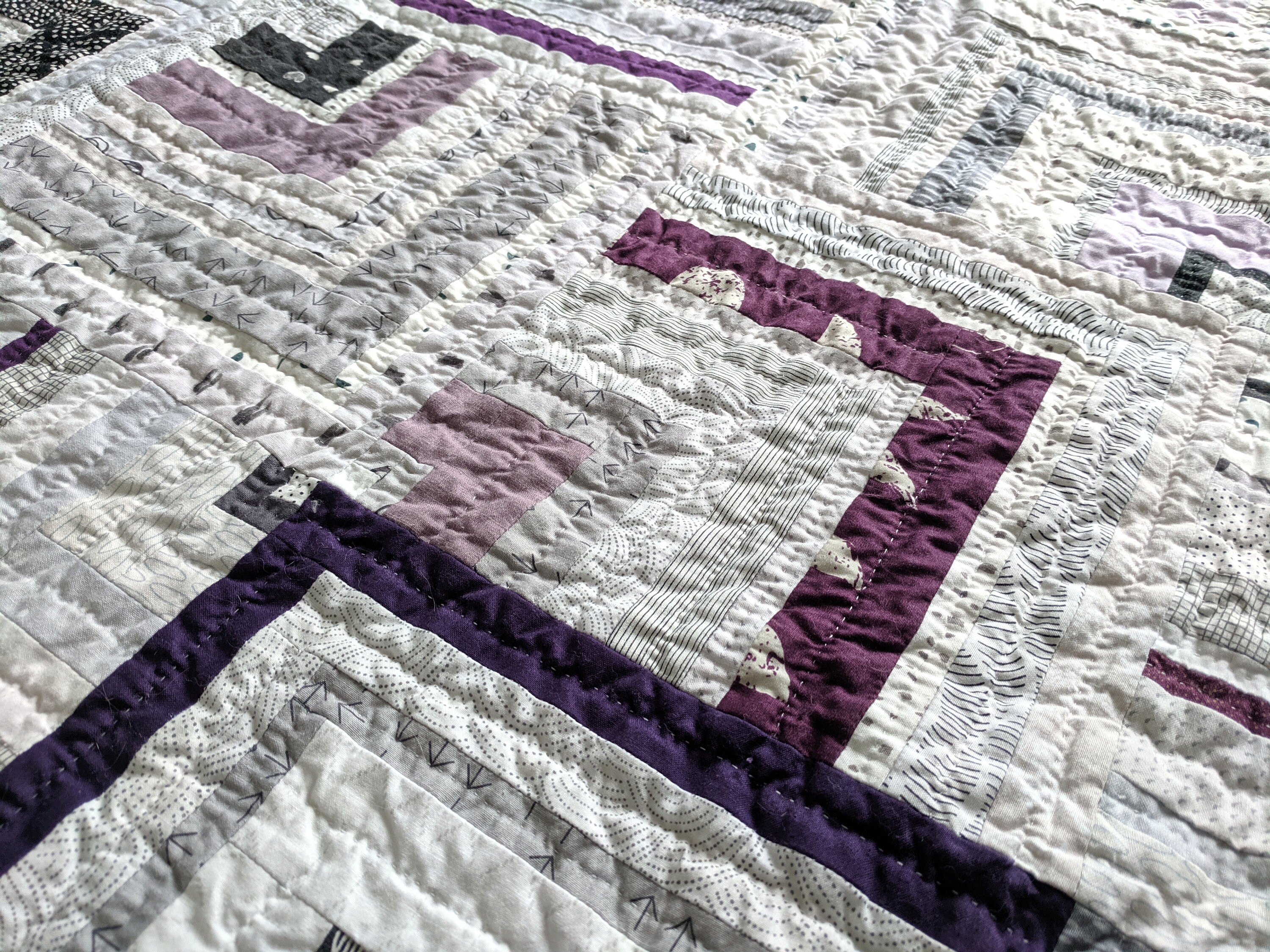 Modern Quilt in Plum Purple Black Gray Neutrals and White Etsy Ireland