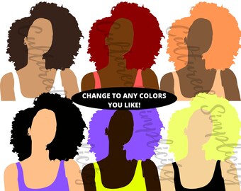 Black girl afro clipart