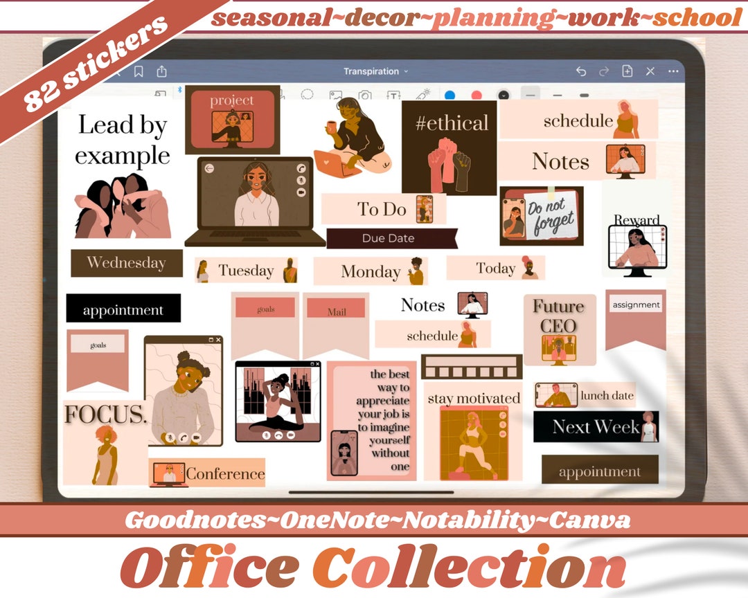 Work Planner Stickers Digital Black Girl Stickers Goodnotes Black Girl ...
