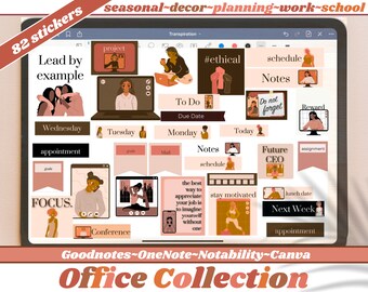 Work Planner Stickers digital Black Girl Stickers Goodnotes Black girl planner stickers digital Black woman stickers digital work stickers