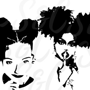 Afro Puffs Curly hair SVG bundle, Black girl SVG bundle, Black Woman SVG bundle, African American digital planner stickers, Afro woman svg zdjęcie 4