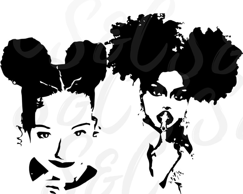 Afro Puffs Curly hair SVG bundle, Black girl SVG bundle, Black Woman SVG bundle, African American digital planner stickers, Afro woman svg zdjęcie 4