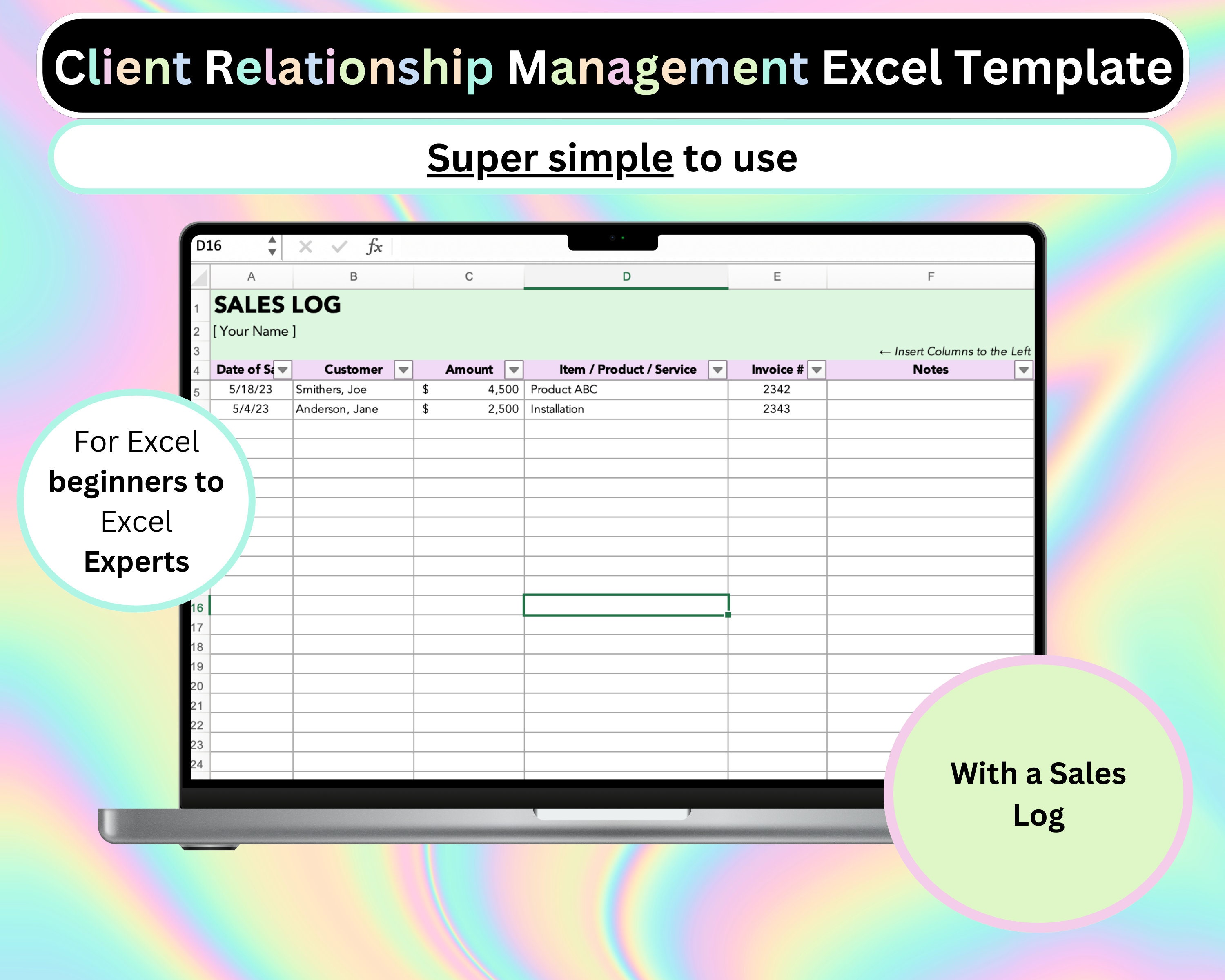 Customer Relationship Management Template Excel CRM Template Client ...