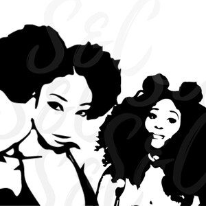 Afro Puffs Curly hair SVG bundle, Black girl SVG bundle, Black Woman SVG bundle, African American digital planner stickers, Afro woman svg zdjęcie 3
