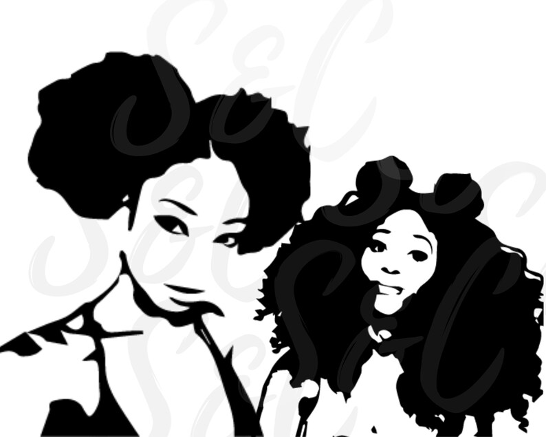 Afro Puffs Curly hair SVG bundle, Black girl SVG bundle, Black Woman SVG bundle, African American digital planner stickers, Afro woman svg zdjęcie 3