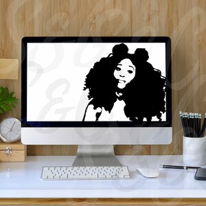 Afro Puffs Curly hair SVG bundle, Black girl SVG bundle, Black Woman SVG bundle, African American digital planner stickers, Afro woman svg zdjęcie 7