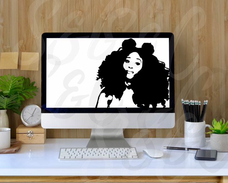 Afro Puffs Curly hair SVG bundle, Black girl SVG bundle, Black Woman SVG bundle, African American digital planner stickers, Afro woman svg zdjęcie 7