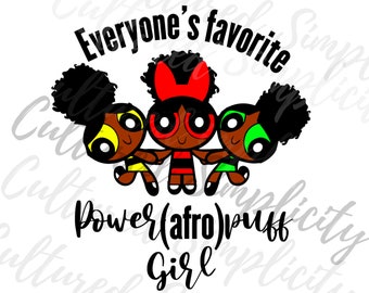 Black Powerpuff girls SVG, Power Afro Puff SVG, little black girl svg, Black girl Power svg, Black cartoon SVG, Black sisters svg