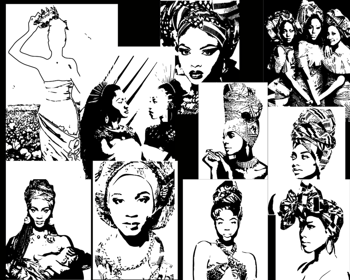 African Queen Coloring Pages Digital Printable Coloring | Etsy